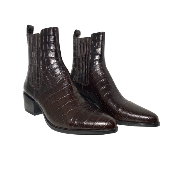 Vagabond Shoes - Vagabond Brown Crocodile Marja Boots